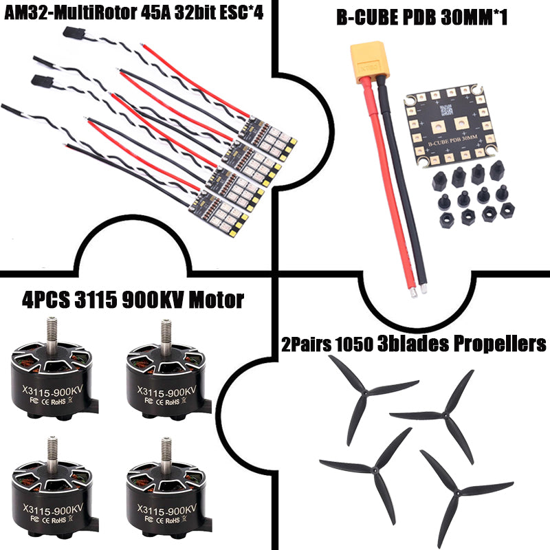 B-CUBE AM32-MultiRotor 45A 32bit ESC Support 3-6S Brushless Motor Support DShot300 600 PWM FPV F4 722 Flight Control