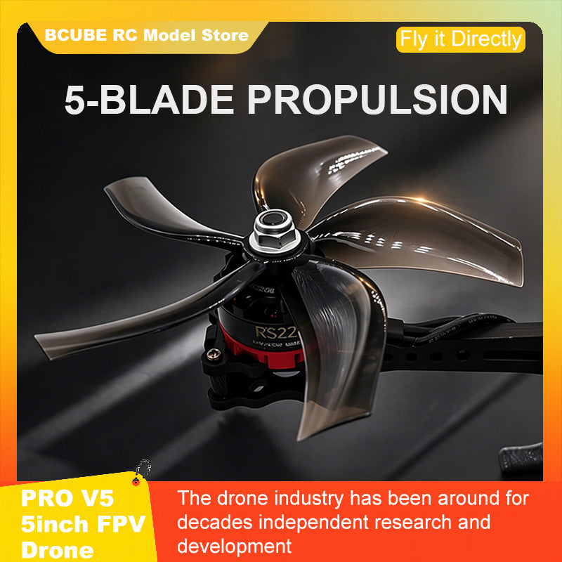 B-CUBE PRO V5 5inch FPV Drone Frame Kit Carbon Fiber Racing Quadcopter Optical Flow M10 GPS INAV Beatflight H743 Flight Control