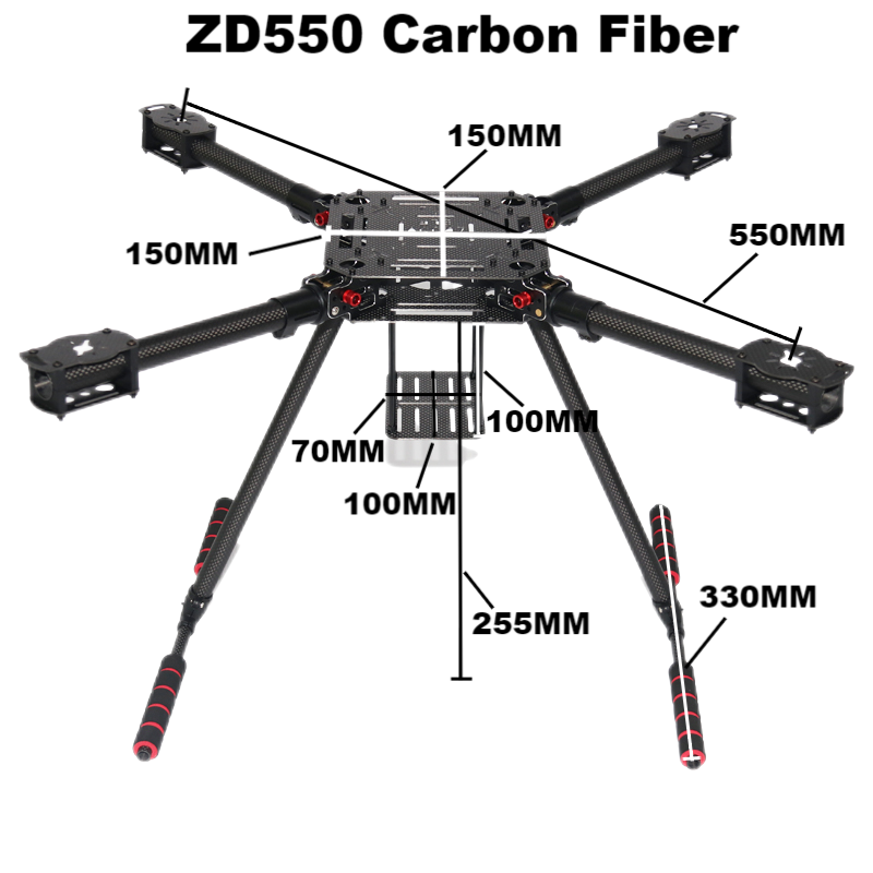 Рама квадрокоптера ZD550 550 мм из углеродного волокна FPV Quad с посадочной площадкой из углеродного волокна F550