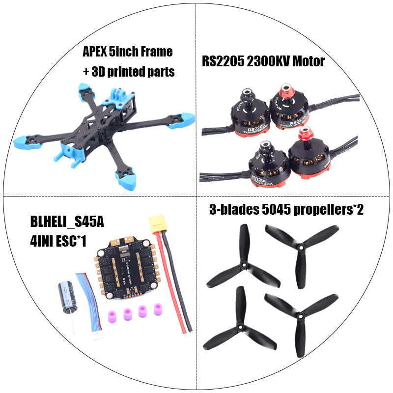 APEX 5inch FPV Drone Frame Kit Carbon Fiber Racing Drone Quadcopter Freestyle INAV Beatflight F722 Ardupilot PX4 Flight Control