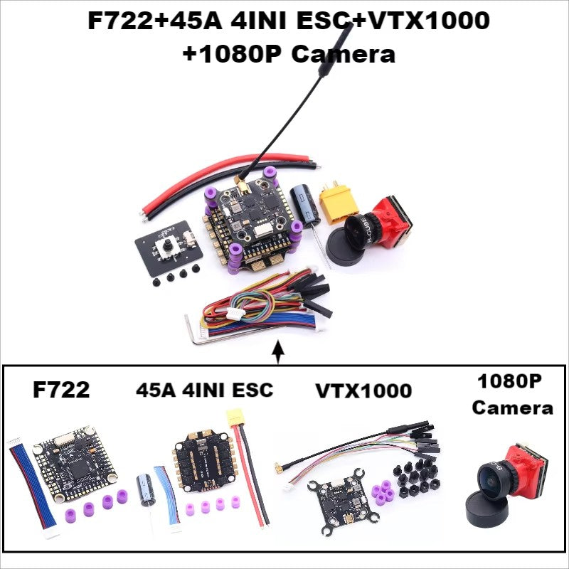 F722 F7/F745 V2 H743 Flight Control 45A/60A 4INI ESC VTX1000 Video 1080P Camera INAV Betaflight Flight Controller RC Drone FPV