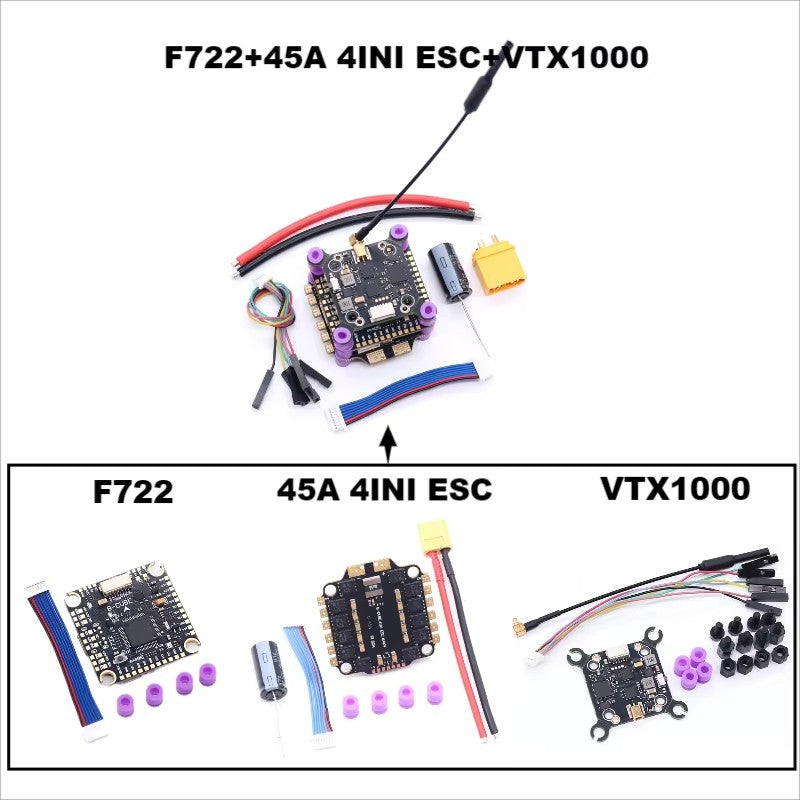 F722 F7/F745 V2 H743 Flight Control 45A/60A 4INI ESC VTX1000 Video 1080P Camera INAV Betaflight Flight Controller RC Drone FPV
