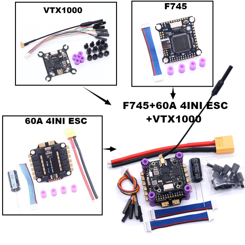 F722 F7/F745 V2 H743 Flight Control 45A/60A 4INI ESC VTX1000 Video 1080P Camera INAV Betaflight Flight Controller RC Drone FPV