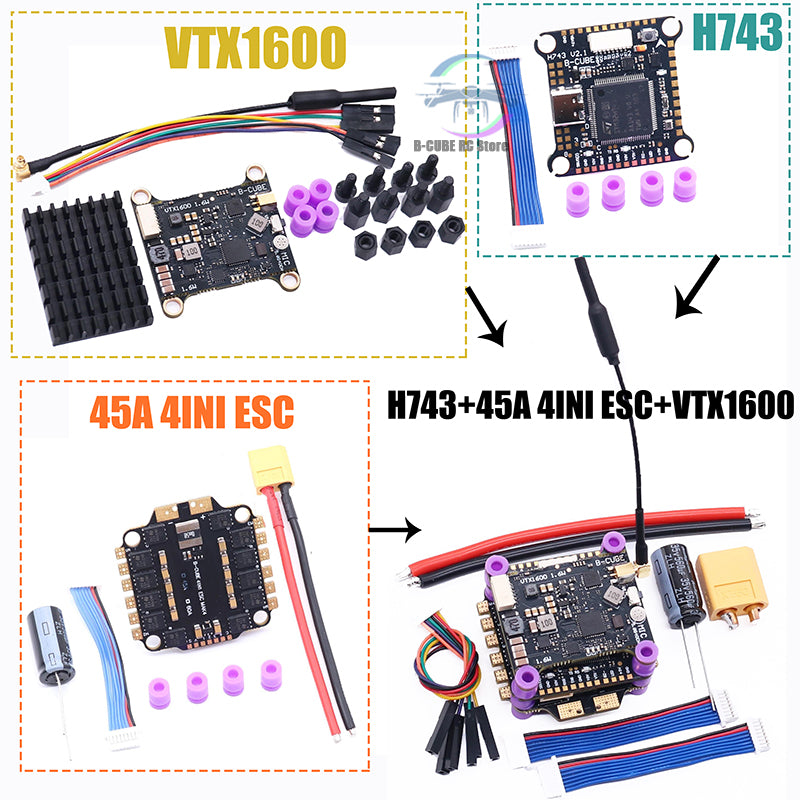F722 F7/F745 V2 H743 Flight Control 45A/60A 4INI ESC VTX1000 Video 1080P Camera INAV Betaflight Flight Controller RC Drone FPV