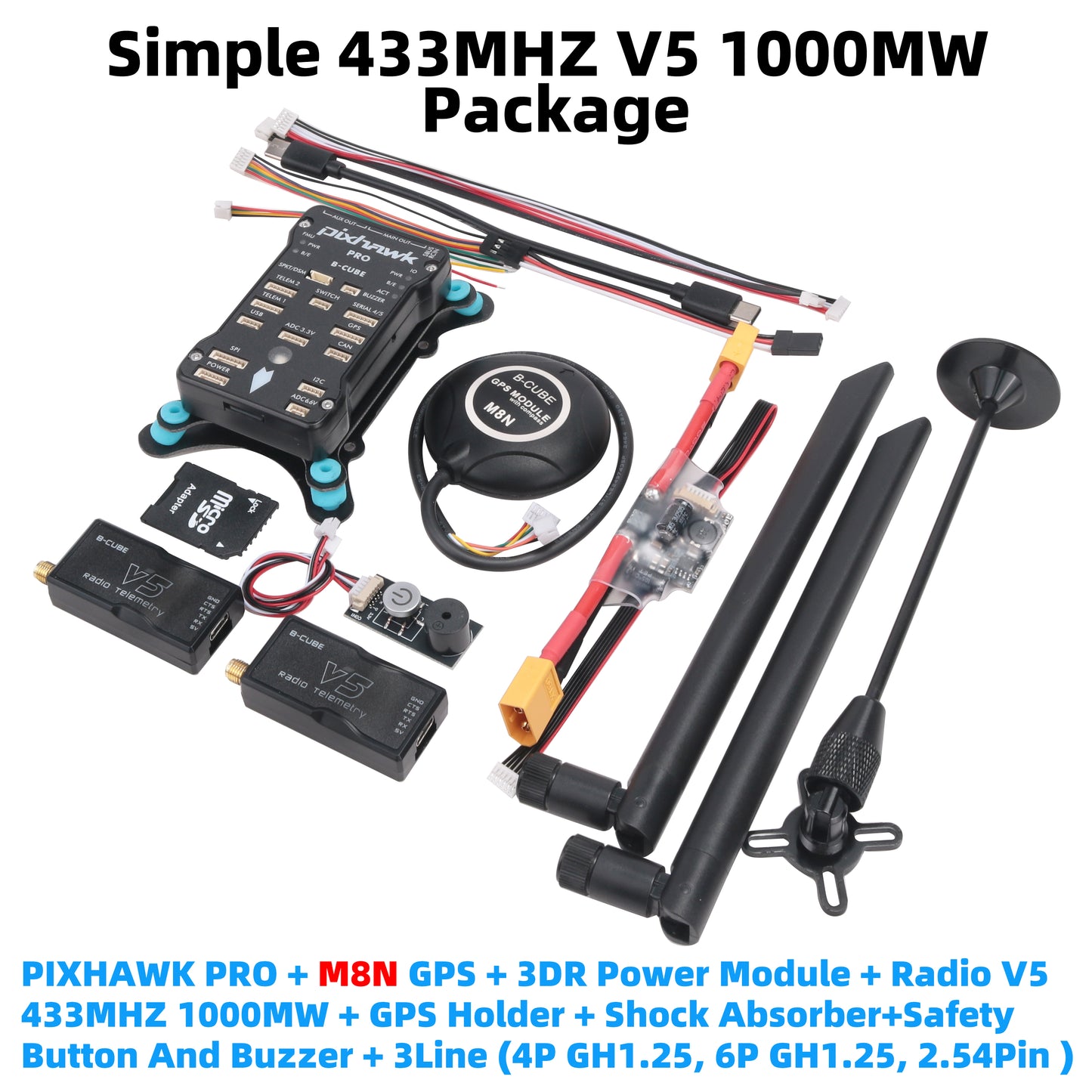 B-CUBE Pixhawk PX4 PRO M8N 32 Bit Flight Controller Autopilot with 4G SD RC Quadcopter Ardupilot ArduPlane ArduRover