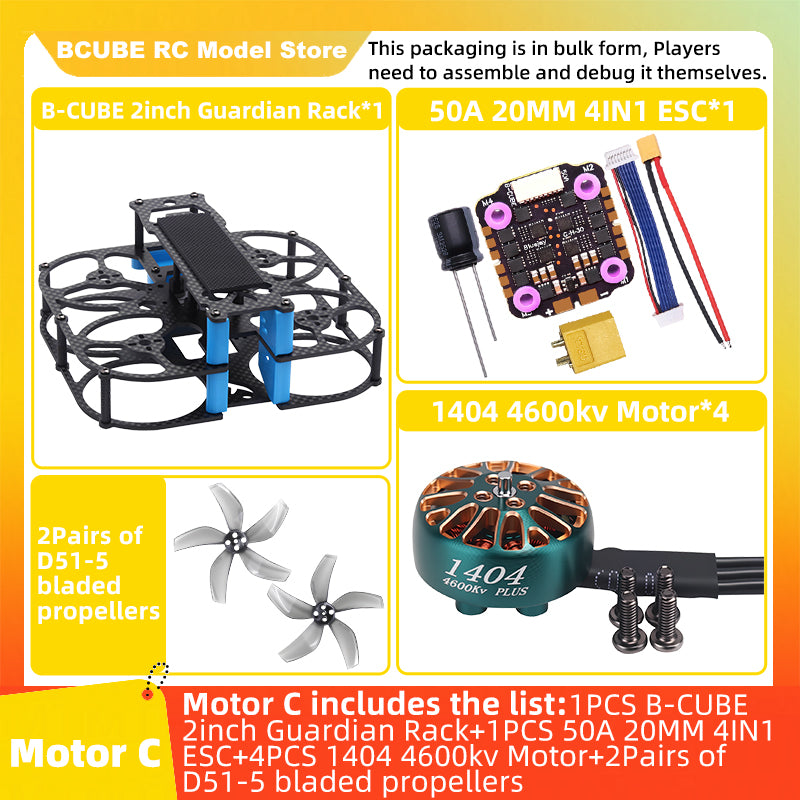 B-CUBE 2inch Guardian FPV Drone Frame Kit Carbon Fiber Racing Drone Quadcopter INAV Beatflight F722 NOXE Ardupilot Flight Control