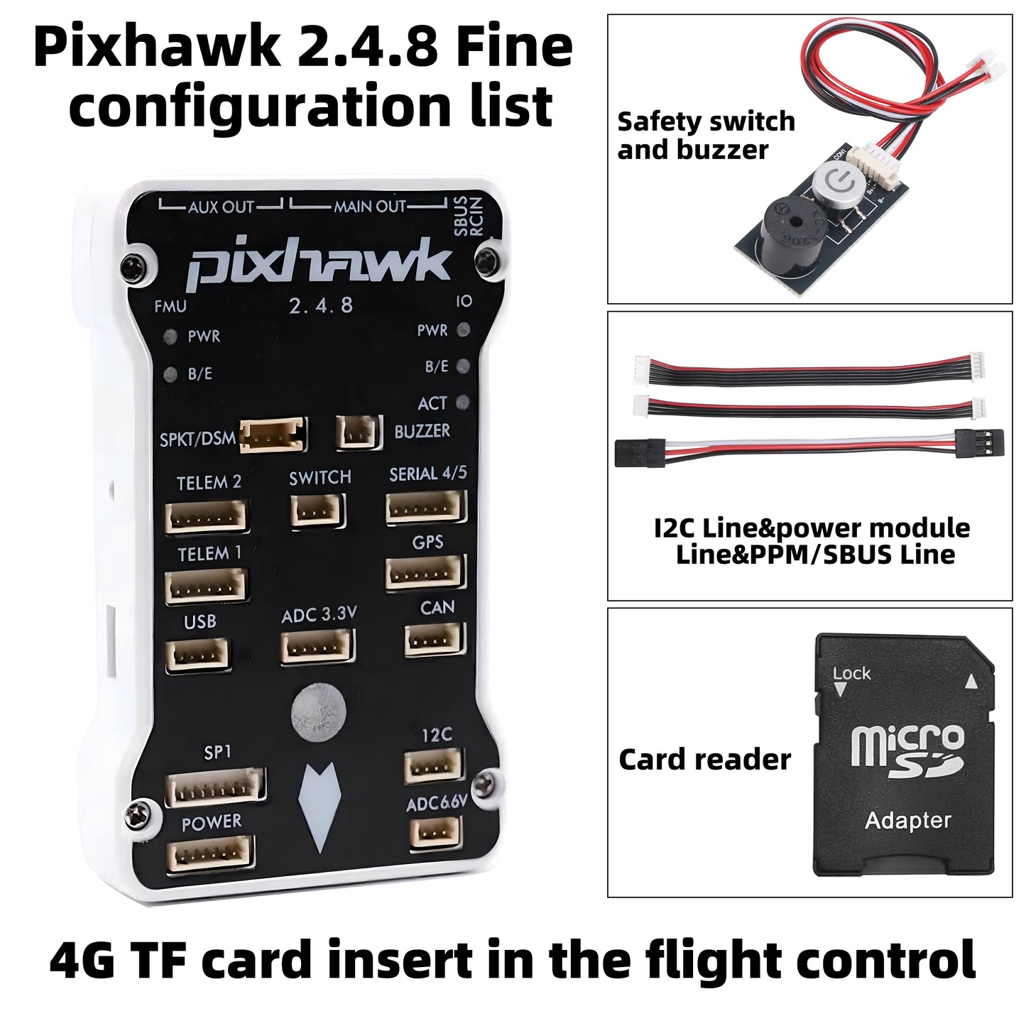 B-CUBE Pixhawk PX4 PIX 2.4.8/PRO/6C PRO Simple Collocation 32 Bit Flight Controller Autopilot 12S Quadcopter Ardupilot