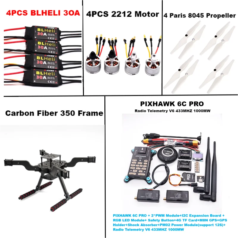 B-CUBE PIXHAWK 6C PRO M8N Open source new smart drone FLY350 300 380 450MMpix quadrotor upturned rack