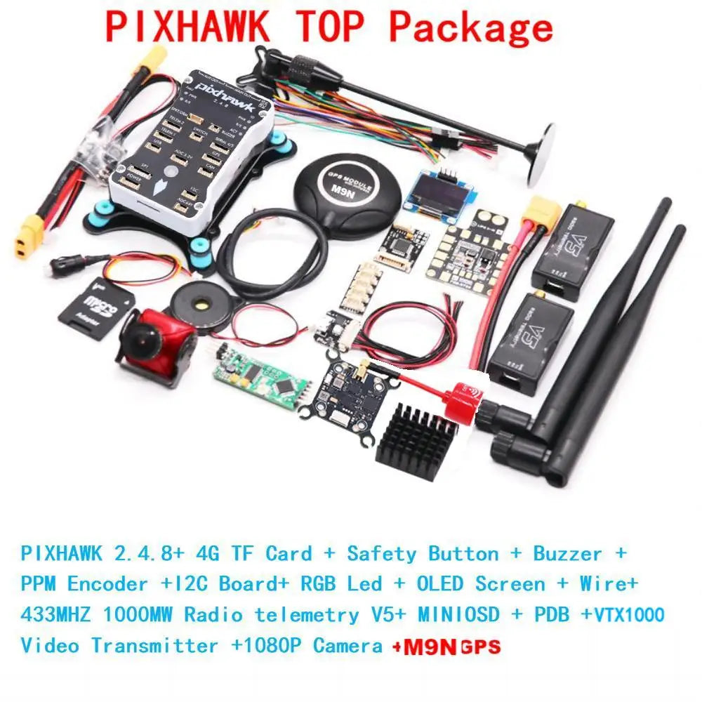NEW Pixhawk White Shell PIX 2.4.8 M9N 32 Bit Flight Controller Autopilot with 4G SD Safety Switch Buzzer PPM I2C RC Quadcopter