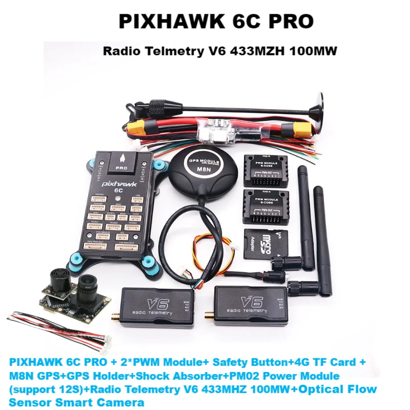 Pixhawk PX4 6C PRO M8N PX4FLOW PIX 32 Flight Controller Autopilot with 4G SD RC Quadcopter Ardupilot ArduPlane ArduRover