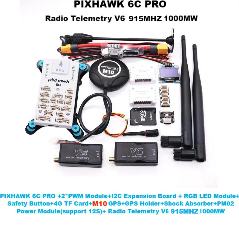 B-CUBE PIXHAWK 6C PRO White shell PX4 32 Bit Flight Controller Autopilot with 4G SD Safety Built-in Buzzer Radio Telmetry V6