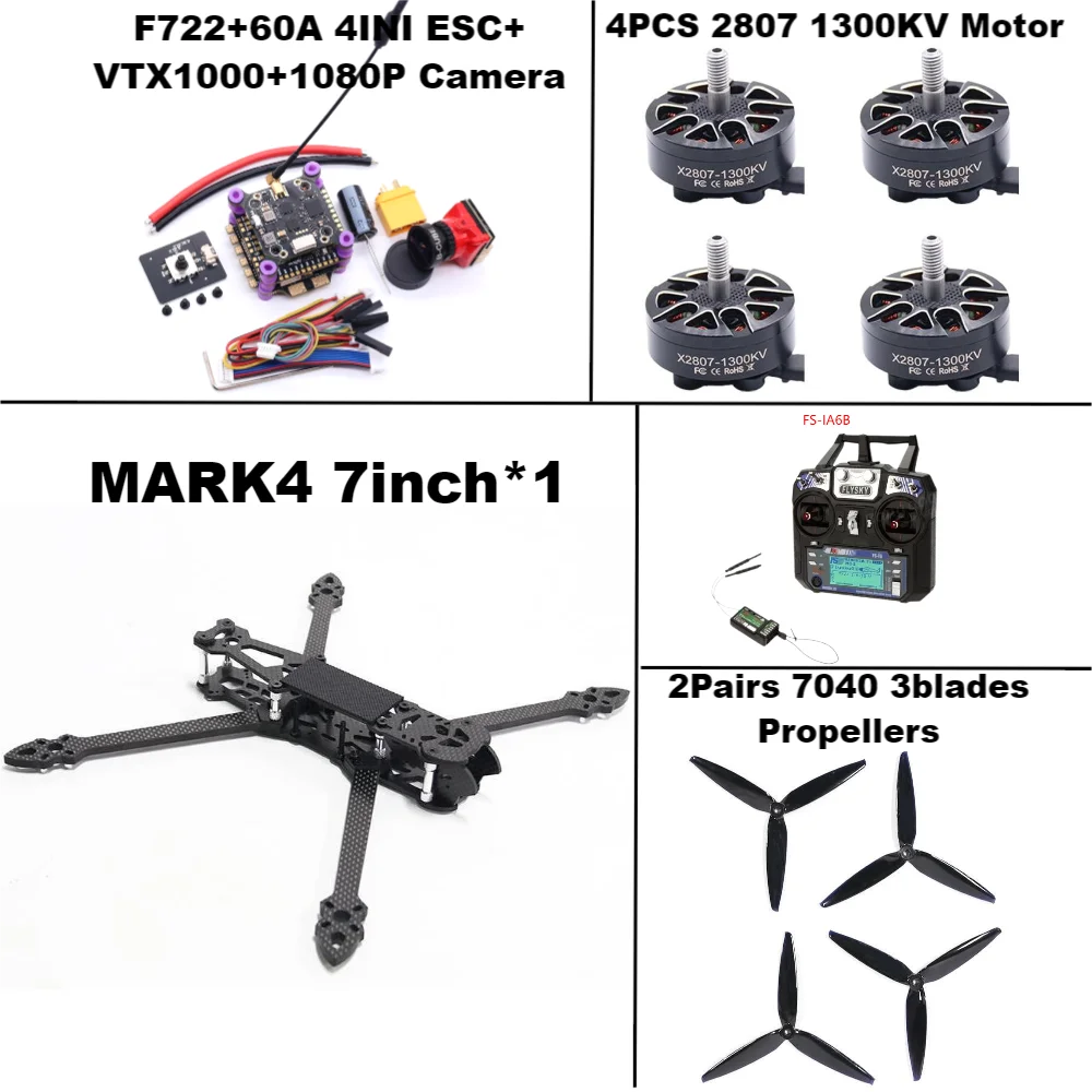 B-CUBE MARK4 V2 7inch F722 Flight Control 45/60A 4INI ESC rack drone FPV carbon fiber PV Racing Drone Quadcopter Freestyle