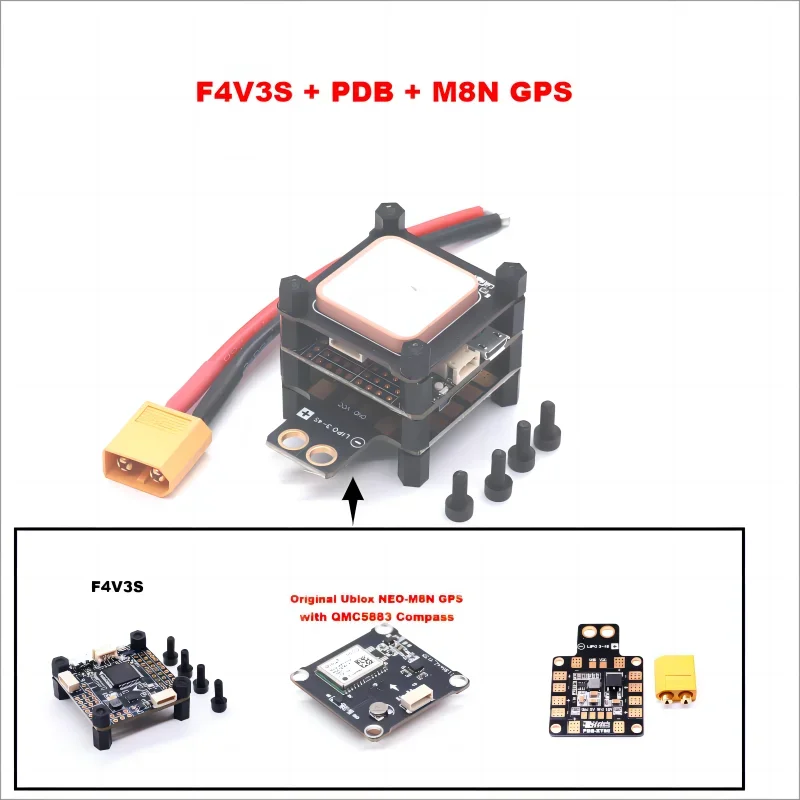 F4V3S/F4V3S PLUS FC Flight Controller Board Barometer OSD for QAV250 220 RC Drone FPV Racing Quadcopter Betaflight INAV