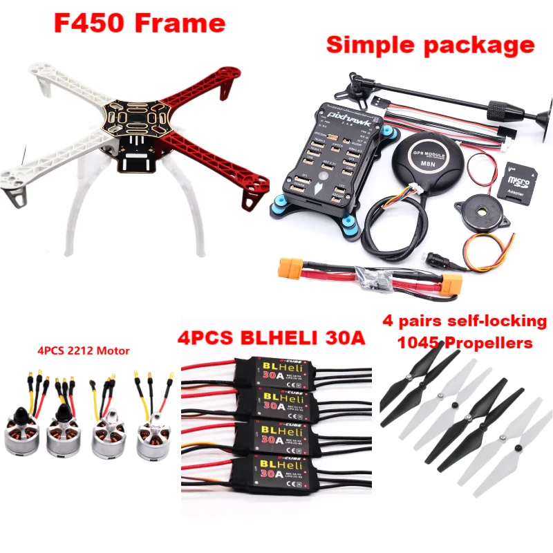 B-CUBE PIXHAWK2.4.8 Flight Control F450 Drone Kit Ardupilot 100MW Radio Telemetry Quadcopter BLHELI 30A 2212 Motor ESC Landing Gear