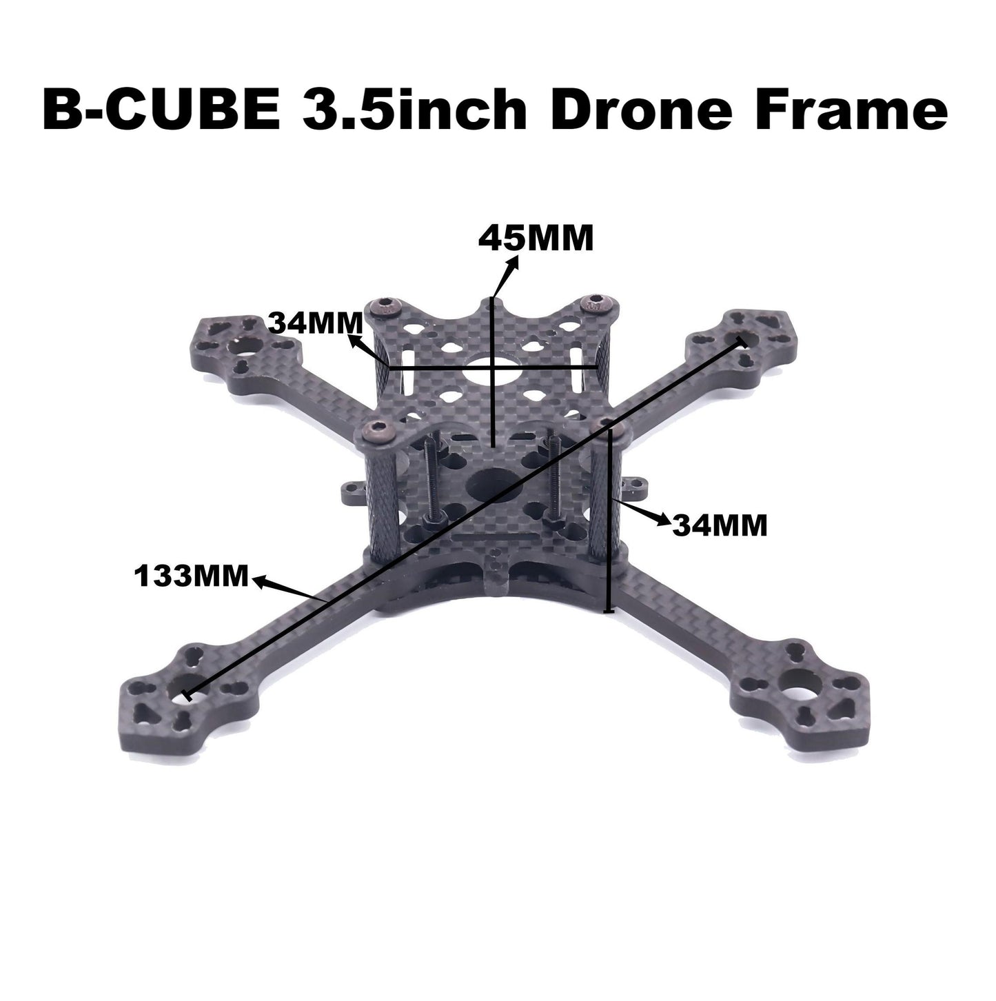 B-CUBE 3.5inch FPVDrone Frame Kit Carbon Fiber Racing Drone Quadcopter Freestyle INAV Beatflight F722Ardupilot PX4Flight Control