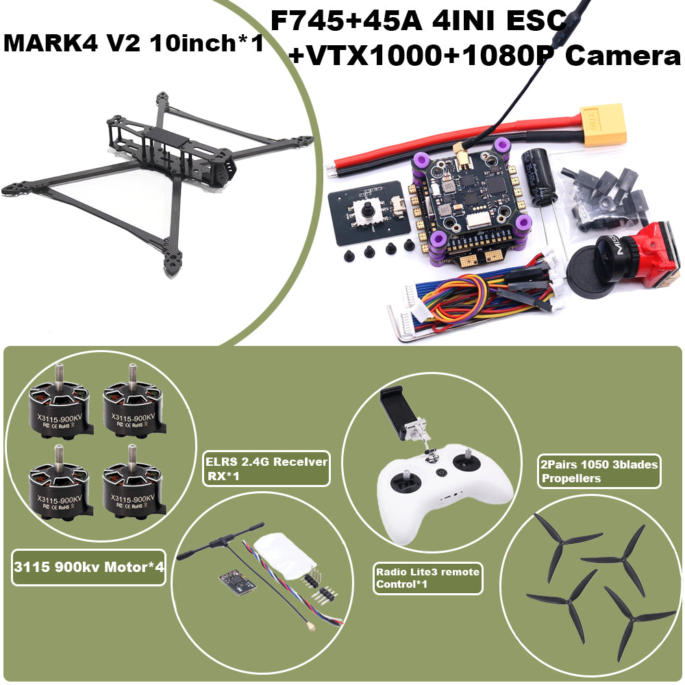 B-CUBE MARK4 V2 8/9/10 дюймов F745 V2 Flight Control 45/60A 4INI ESC Rack Drone FPV Carbon PV Racing Drone Quadcopter Freestyle 