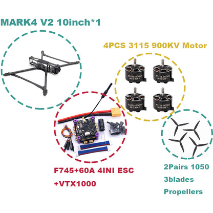B-CUBE MARK4 V2 8/9/10 дюймов F745 V2 Flight Control 45/60A 4INI ESC Rack Drone FPV Carbon PV Racing Drone Quadcopter Freestyle 