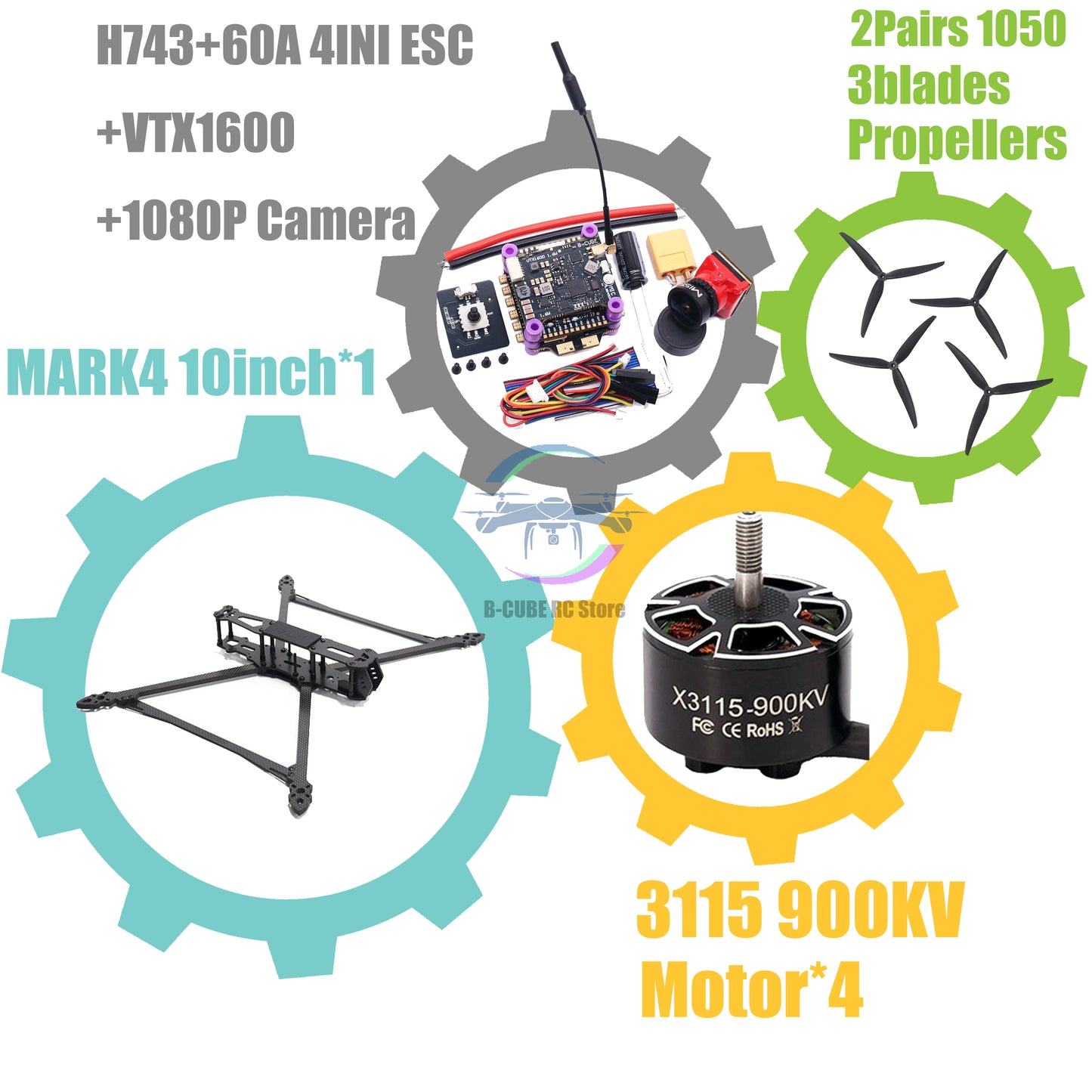 MARK4 V2 8 дюймов 9 дюймов 10 дюймов H743 Flight Control 60A 4INI ESC Rack Drone FPV Carbon PV Racing Drone Quadcopter Freestyle 