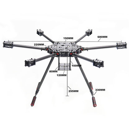 B-CUBE F680 Полностью карбоновая рама ZD 680 Hexa-Rotor, складная рама гексакоптера с нетопляемым шасси для FPV 