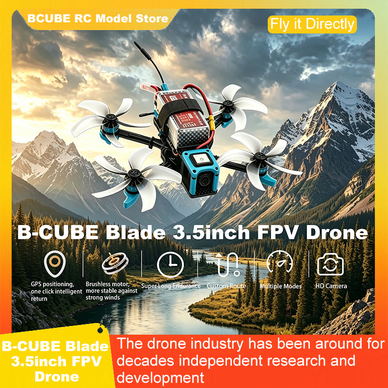 B-CUBE Blade 3.5inch FPV Drone Frame Kit Carbon Fiber Racing Drone Quadcopter INAV Beatflight F722 Ardupilot Flight Control