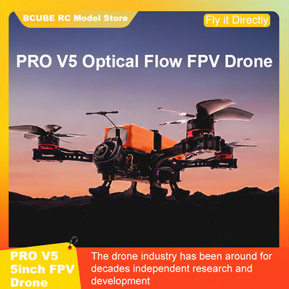 B-CUBE PRO V5 5inch FPV Drone Frame Kit Carbon Fiber Racing Quadcopter Optical Flow M10 GPS INAV Beatflight H743 Flight Control