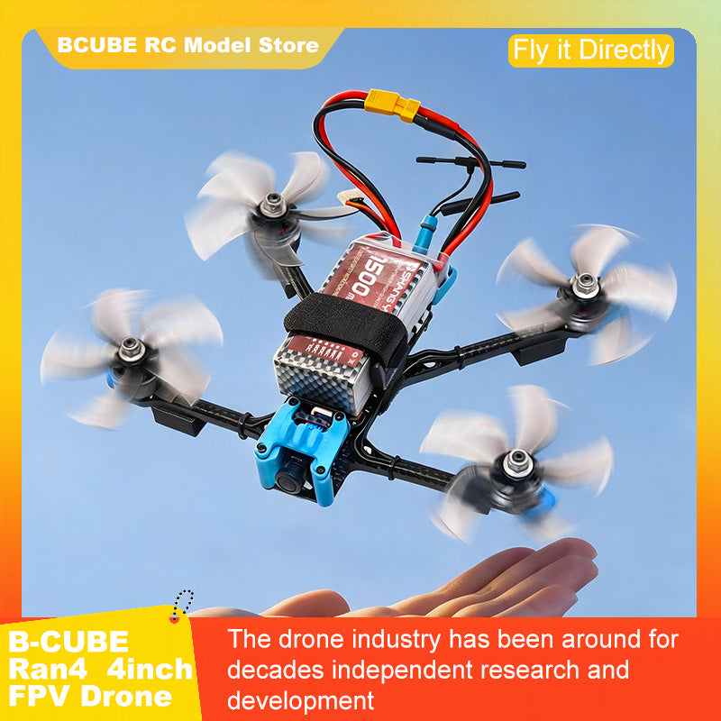 B-CUBE Ran4 4inch FPV Drone Frame Kit Carbon Fiber Racing Drone Quadcopter INAV Beatflight F722 F745 Ardupilot Flight Control