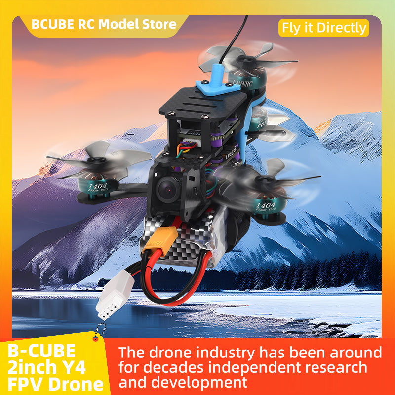 B-CUBE 2inch Y4 FPV Drone Frame Kit Carbon Fiber Racing Drone Quadcopter INAV Beatflight F722 NOXE Ardupilot Flight Control