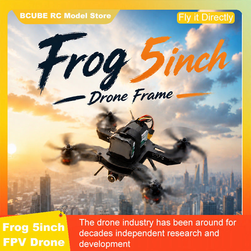 B-CUBE Frog 5inch FPV Drone Frame Kit Carbon Fiber Racing Drone Quadcopter Freestyle INAV Beatflight F722 M10 GPS Flight Control