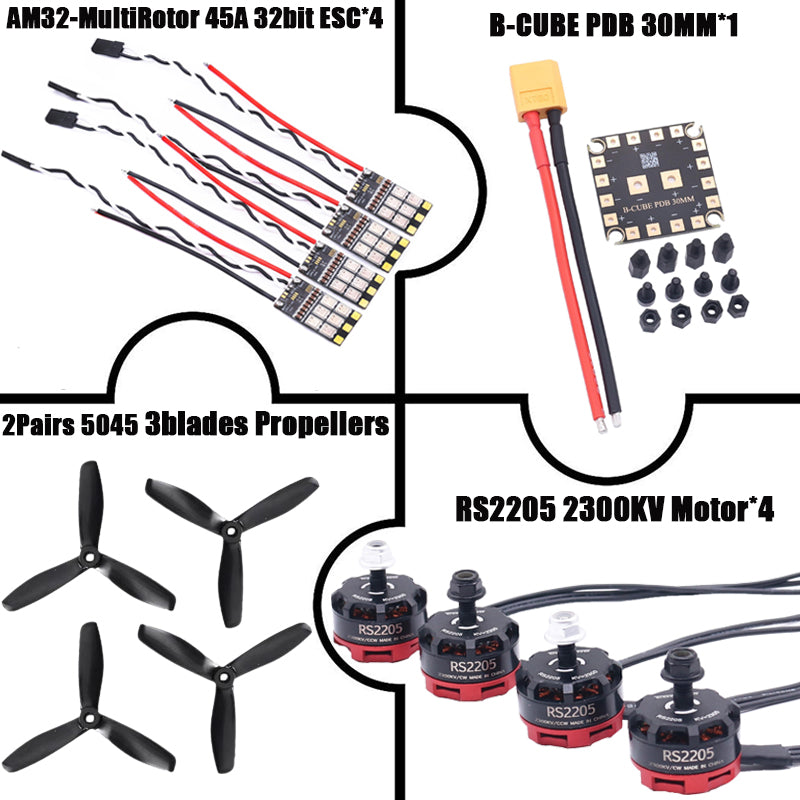 B-CUBE AM32-MultiRotor 45A 32bit ESC Support 3-6S Brushless Motor Support DShot300 600 PWM FPV F4 722 Flight Control