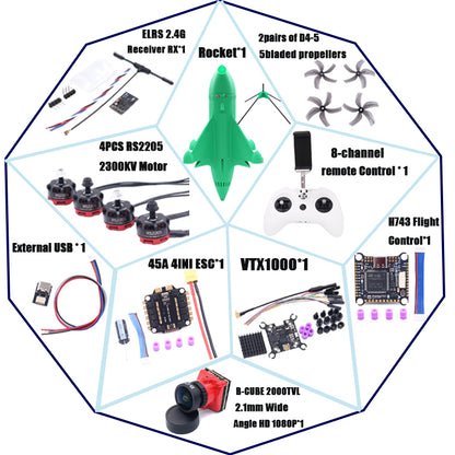 Комплект рамы для дрона B-CUBE Rocket 5 дюймов FPV из углеродного волокна для гоночного дрона, квадрокоптера для фристайла INAV Beatflight F722 Ardupilot PX4 