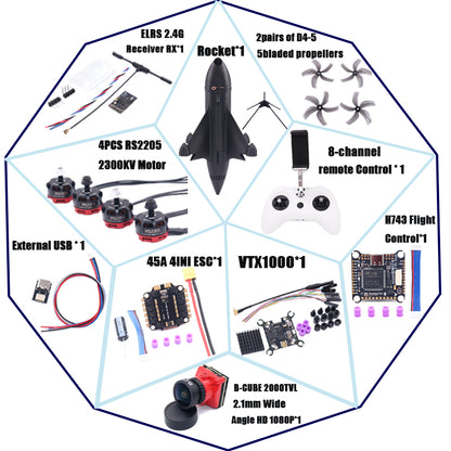 Комплект рамы для дрона B-CUBE Rocket 5 дюймов FPV из углеродного волокна для гоночного дрона, квадрокоптера для фристайла INAV Beatflight F722 Ardupilot PX4 