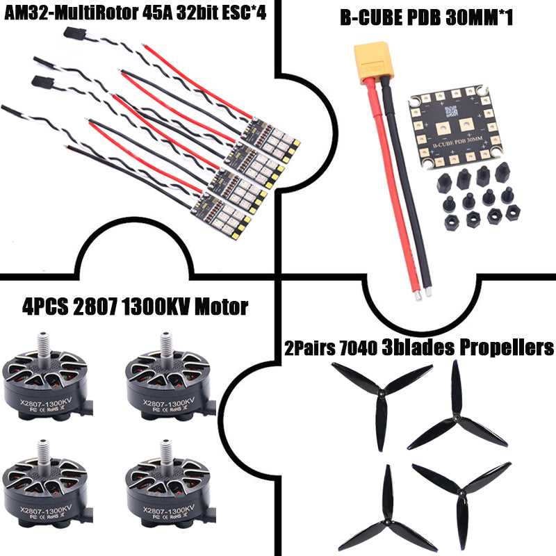 B-CUBE AM32-MultiRotor 45A 32bit ESC Support 3-6S Brushless Motor Support DShot300 600 PWM FPV F4 722 Flight Control