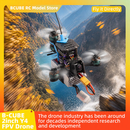 B-CUBE 2inch Y4 FPV Drone Frame Kit Carbon Fiber Racing Drone Quadcopter INAV Beatflight F722 NOXE Ardupilot Flight Control