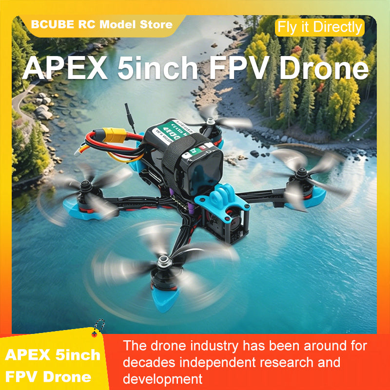 B-CUBE APEX 5inch FPV Drone Frame Kit Carbon Fiber Racing Drone Quadcopter Freestyle INAV Beatflight F722 M10 GPS Flight Control