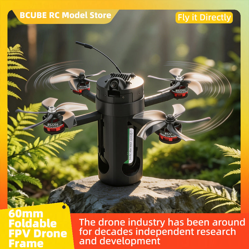 B-CUBE 60mm Foldable FPV Drone Frame Kit Carbon Fiber Racing Quadcopter Freestyle INAV Beatflight F4V3S PULS F745 H743