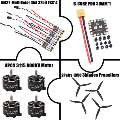 B-CUBE AM32-MultiRotor 45A 32bit ESC Support 3-6S Brushless Motor Support DShot300 600 PWM FPV F4 722 Flight Control