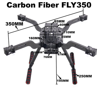B-CUBE Open Source New Smart Drone FLY350 380MM F722 Quadrotor Rack RC Multicopter Multi-Rotor With Landing Gear Betaflight