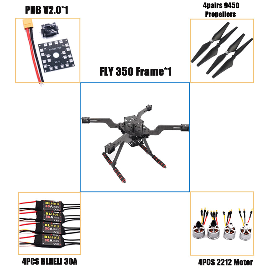 Rctosky Open Source New Smart Drone FLY350 300 380 450Mm Pix Quadrotor Upturned Rack Pixhawk 2.4.8 Px4 Drone Frame