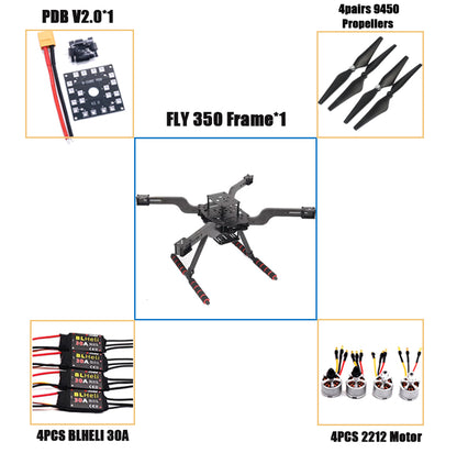 Rctosky Open Source New Smart Drone FLY350 300 380 450Mm Pix Quadrotor Upturned Rack Pixhawk 2.4.8 Px4 Drone Frame