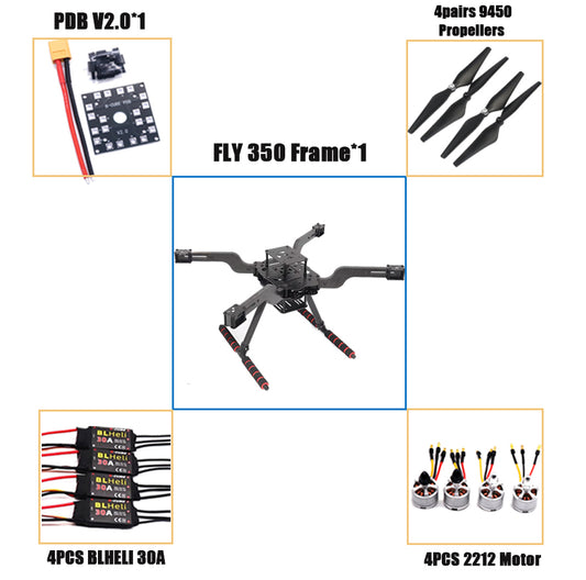 Новый смарт-дрон Rctosky с открытым исходным кодом FLY350 300 380 450 мм Pix Quadrotor Upturned Rack с рамой дрона Pixhawk 2.4.8 Px4 
