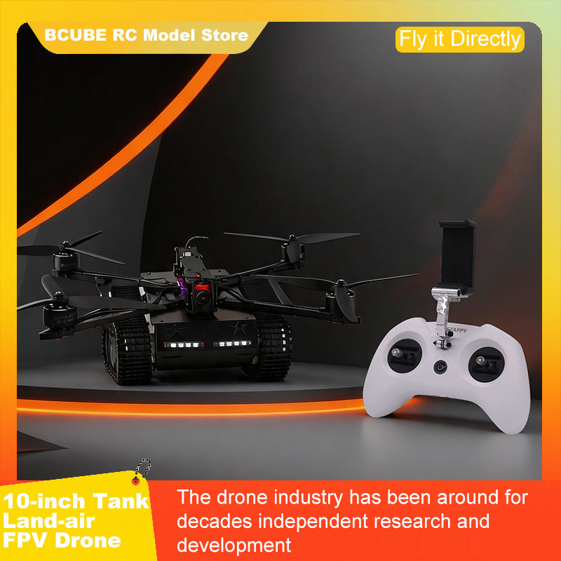 B-CUBE 10-inch Tank Land-air FPV Drone Frame Kit Carbon Fiber Racing Quadcopter Car INAV Beatflight H743 F745 Flight Control