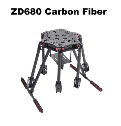B-CUBE F680 Full Carbon Fiber ZD 680 Hexa-Rotor Frame Foldable Arm Hexacopter Frame Kit with Unflodable Landing Gear for FPV