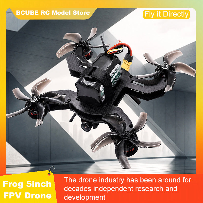 B-CUBE Frog 5inch FPV Drone Frame Kit Carbon Fiber Racing Drone Quadcopter Freestyle INAV Beatflight F722 M10 GPS Flight Control