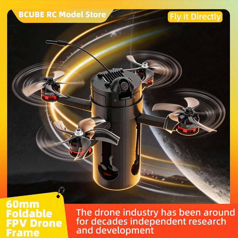 B-CUBE 60mm Foldable FPV Drone Frame Kit Carbon Fiber Racing Quadcopter Freestyle INAV Beatflight F4V3S PULS F745 H743