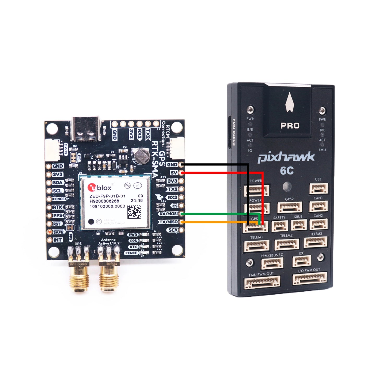 Плата Rctosky SparkFun GPS RTK2 ZED F9P Qwiic High-Precision UAV GNSS Series Ardupilot Pixhawk PX4 FPV AutoPilot для управления полетом 