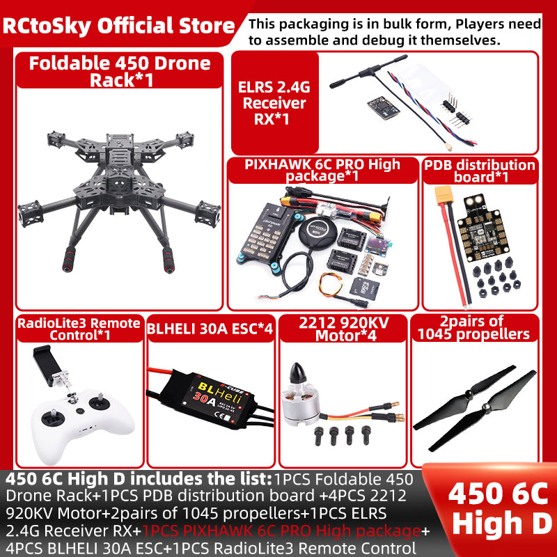B-CUBE Open Source New Foldable Arm Smart Drone PIXHAWK 2.4.8/PRO/6C PRO Quadrotor Rack RC Multicopter Multi-Rotor With Landing Gear