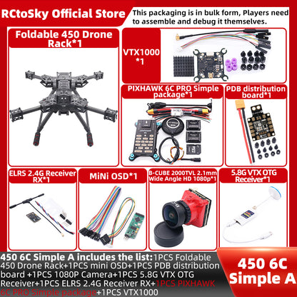 B-CUBE Open Source New Foldable Arm Smart Drone PIXHAWK 2.4.8/PRO/6C PRO Quadrotor Rack RC Multicopter Multi-Rotor With Landing Gear