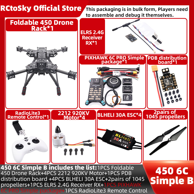 B-CUBE Open Source New Foldable Arm Smart Drone PIXHAWK 2.4.8/PRO/6C PRO Quadrotor Rack RC Multicopter Multi-Rotor With Landing Gear
