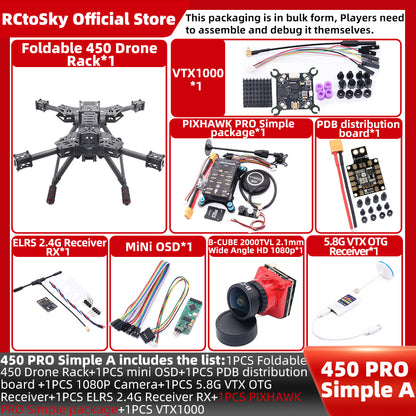 B-CUBE Open Source New Foldable Arm Smart Drone PIXHAWK 2.4.8/PRO/6C PRO Quadrotor Rack RC Multicopter Multi-Rotor With Landing Gear