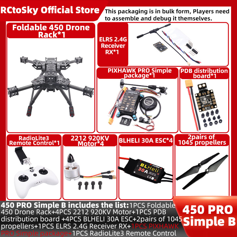 B-CUBE Open Source New Foldable Arm Smart Drone PIXHAWK 2.4.8/PRO/6C PRO Quadrotor Rack RC Multicopter Multi-Rotor With Landing Gear
